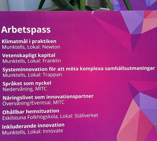 Lista över arbetspass under SIV dagen 2025.