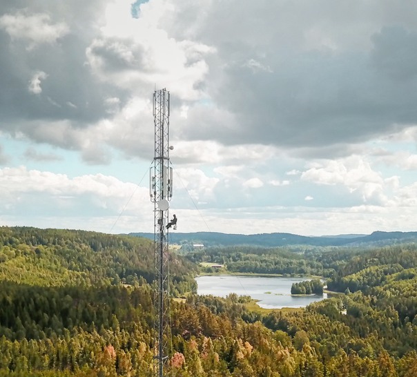 Dam med mobiltelefon.